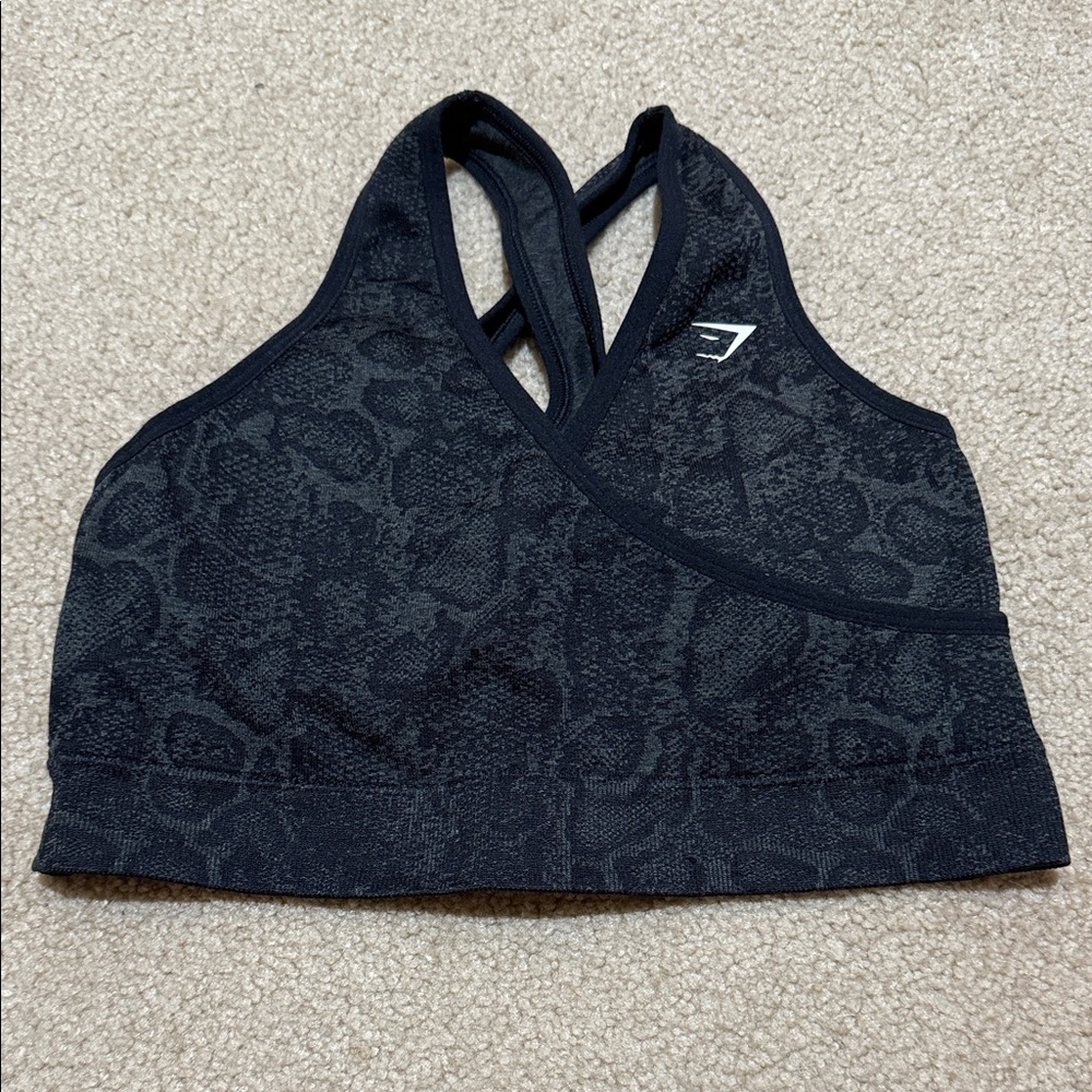 Gymshark Black Patterned Sports Bra